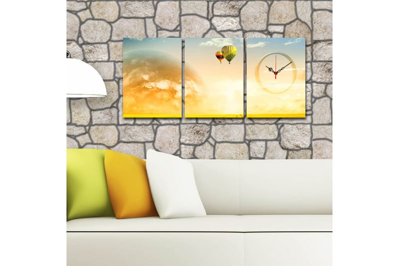 Dekorativ Canvasbilde med Klokke 3 Deler - Flerfarget - Interiør - Veggdekorasjon - Klokker