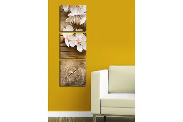 Dekorativ Canvasbilde med Klokke 3 Deler - Flerfarget - Interiør - Veggdekorasjon - Klokker