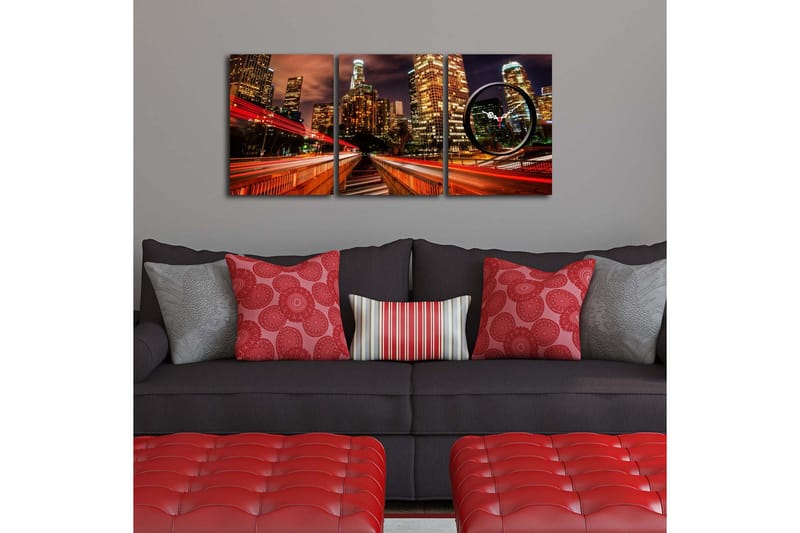 Dekorativ Canvasbilde med Klokke 3 Deler - Flerfarget - Interiør - Veggdekorasjon - Klokker