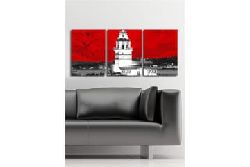 Dekorativ Canvasbilde med Klokke 3 Deler - Flerfarget - Interiør - Veggdekorasjon - Klokker