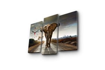 Dekorativ Canvasbilde med Klokke 3 Deler - Flerfarget - Interiør - Veggdekorasjon - Klokker