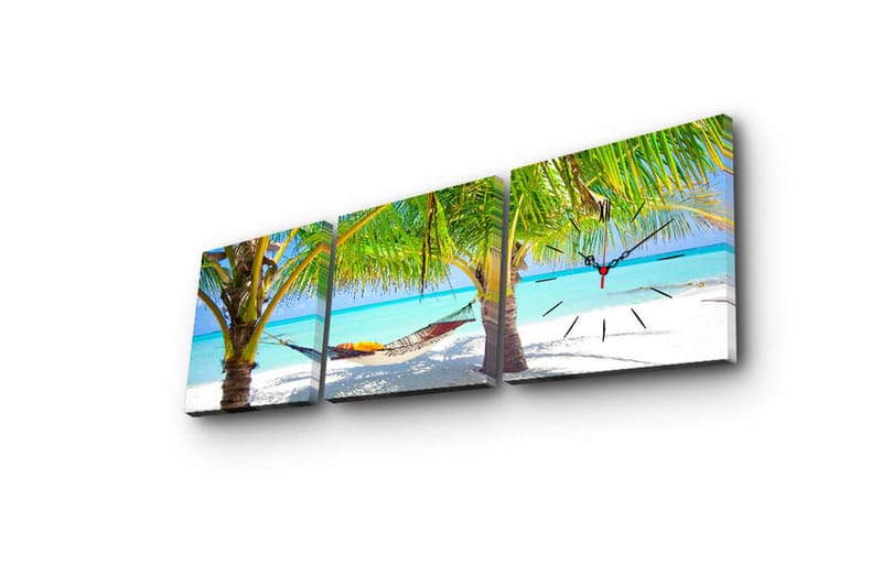 Dekorativ Canvasbilde med Klokke 3 Deler - Flerfarget - Interiør - Veggdekorasjon - Klokker