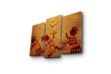 Dekorativ Canvasbilde med Klokke 3 Deler - Flerfarget - Interiør - Veggdekorasjon - Klokker