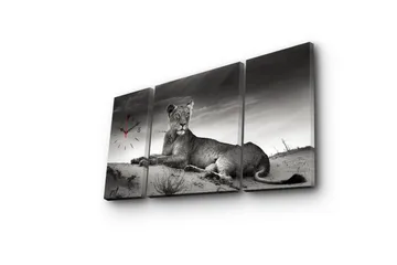 Dekorativ Canvasbilde med Klokke 3 Deler - Flerfarget - Interiør - Veggdekorasjon - Klokker