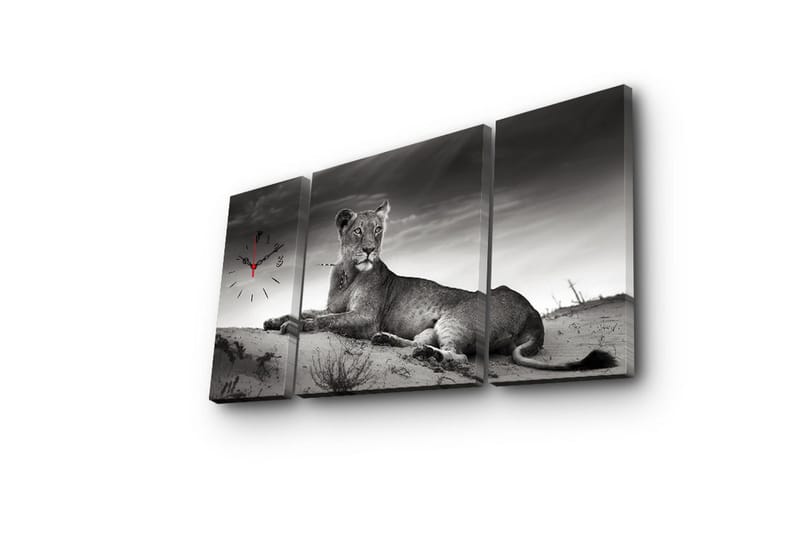 Dekorativ Canvasbilde med Klokke 3 Deler - Flerfarget - Interiør - Veggdekorasjon - Klokker