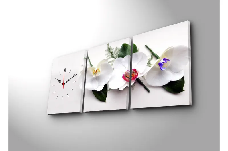 Dekorativ Canvasbilde med Klokke 3 Deler - Flerfarget - Interiør - Veggdekorasjon - Klokker