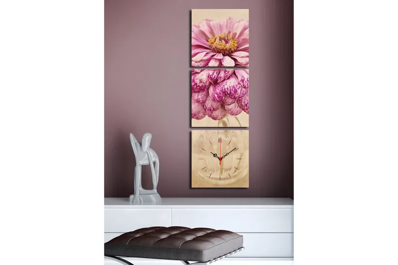 Dekorativ Canvasbilde med Klokke 3 Deler - Flerfarget - Interiør - Veggdekorasjon - Klokker