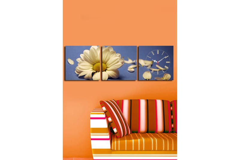 Dekorativ Canvasbilde med Klokke 3 Deler - Flerfarget - Interiør - Veggdekorasjon - Klokker