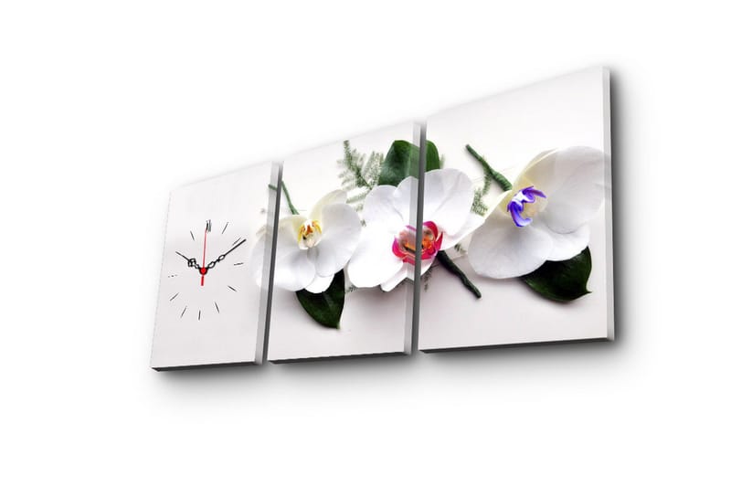 Dekorativ Canvasbilde med Klokke 3 Deler - Flerfarget - Interiør - Veggdekorasjon - Klokker