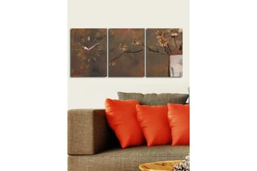 Dekorativ Canvasbilde med Klokke 3 Deler - Flerfarget - Interiør - Veggdekorasjon - Klokker