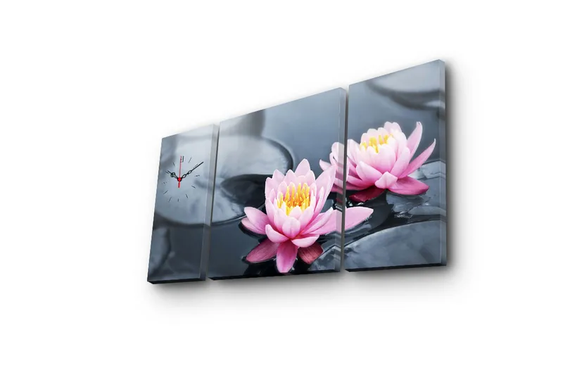 Dekorativ Canvasbilde med Klokke 3 Deler - Flerfarget - Interiør - Veggdekorasjon - Klokker