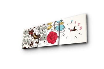 Dekorativ Canvasbilde med Klokke 3 Deler - Flerfarget - Interiør - Veggdekorasjon - Klokker