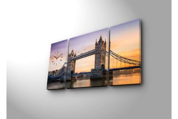 Dekorativ Canvasbilde med Klokke 3 Deler - Flerfarget - Interiør - Veggdekorasjon - Klokker