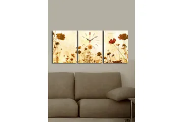 Dekorativ Canvasbilde med Klokke 3 Deler - Flerfarget - Interiør - Veggdekorasjon - Klokker