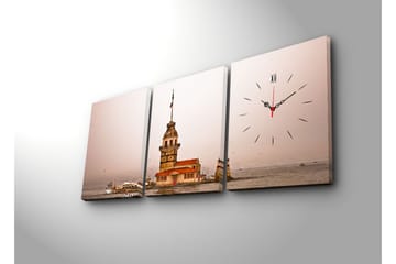 Dekorativ Canvasbilde med Klokke 3 Deler - Flerfarget - Interiør - Veggdekorasjon - Klokker