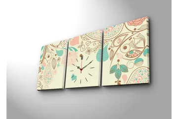 Dekorativ Canvasbilde med Klokke 3 Deler - Flerfarget - Interiør - Veggdekorasjon - Klokker