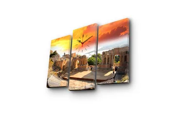 Dekorativ Canvasbilde med Klokke 3 Deler - Flerfarget - Interiør - Veggdekorasjon - Klokker