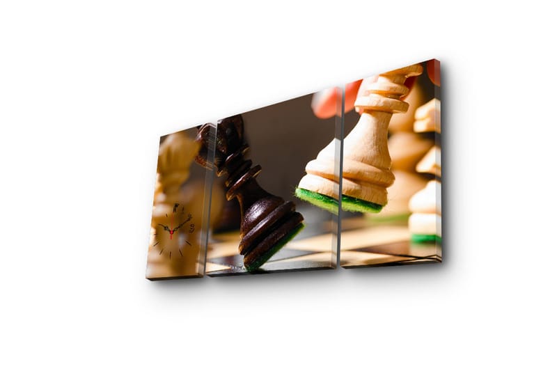 Dekorativ Canvasbilde med Klokke 3 Deler - Flerfarget - Interiør - Veggdekorasjon - Klokker