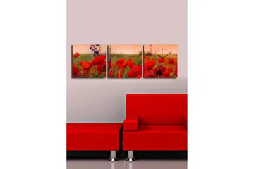 Dekorativ Canvasbilde med Klokke 3 Deler - Flerfarget - Interiør - Veggdekorasjon - Klokker