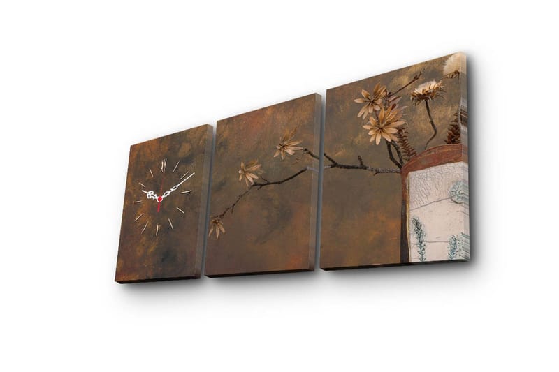 Dekorativ Canvasbilde med Klokke 3 Deler - Flerfarget - Interiør - Veggdekorasjon - Klokker