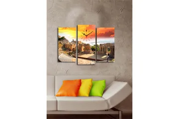 Dekorativ Canvasbilde med Klokke 3 Deler - Flerfarget - Interiør - Veggdekorasjon - Klokker