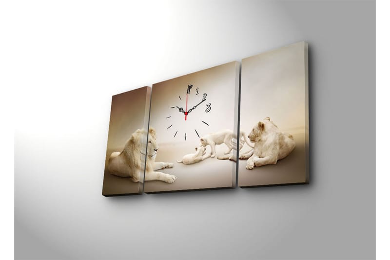 Dekorativ Canvasbilde med Klokke 3 Deler - Flerfarget - Interiør - Veggdekorasjon - Klokker