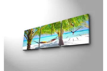 Dekorativ Canvasbilde med Klokke 3 Deler - Flerfarget - Interiør - Veggdekorasjon - Klokker