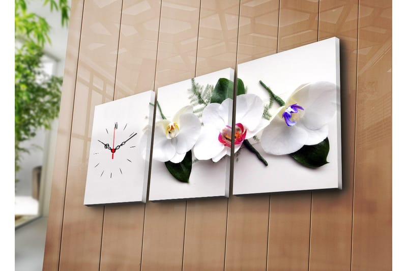 Dekorativ Canvasbilde med Klokke 3 Deler, Flerfarget