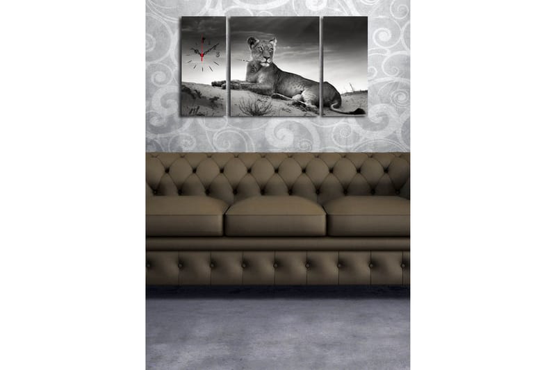 Dekorativ Canvasbilde med Klokke 3 Deler - Flerfarget - Interiør - Veggdekorasjon - Klokker