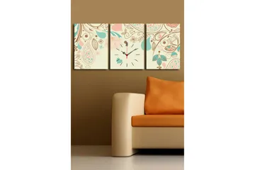 Dekorativ Canvasbilde med Klokke 3 Deler - Flerfarget - Interiør - Veggdekorasjon - Klokker