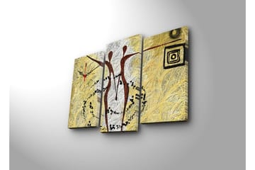 Dekorativ Canvasbilde med Klokke 3 Deler - Flerfarget - Interiør - Veggdekorasjon - Klokker