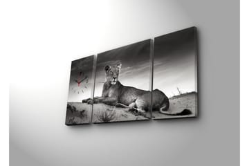 Dekorativ Canvasbilde med Klokke 3 Deler - Flerfarget - Interiør - Veggdekorasjon - Klokker