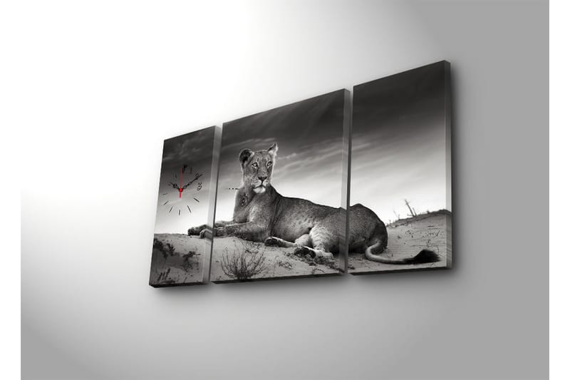 Dekorativ Canvasbilde med Klokke 3 Deler - Flerfarget - Interiør - Veggdekorasjon - Klokker