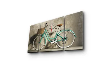 Dekorativ Canvasbilde med Klokke 3 Deler - Flerfarget - Interiør - Veggdekorasjon - Klokker