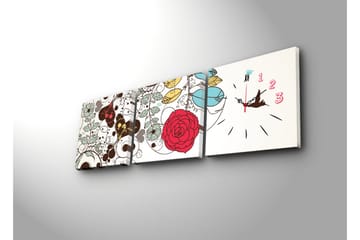 Dekorativ Canvasbilde med Klokke 3 Deler - Flerfarget - Interiør - Veggdekorasjon - Klokker