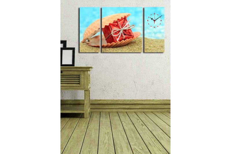 Dekorativ Canvasbilde med Klokke 3 Deler - Flerfarget - Interiør - Veggdekorasjon - Klokker