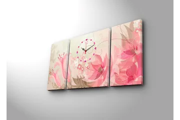 Dekorativ Canvasbilde med Klokke 3 Deler - Flerfarget - Interiør - Veggdekorasjon - Klokker