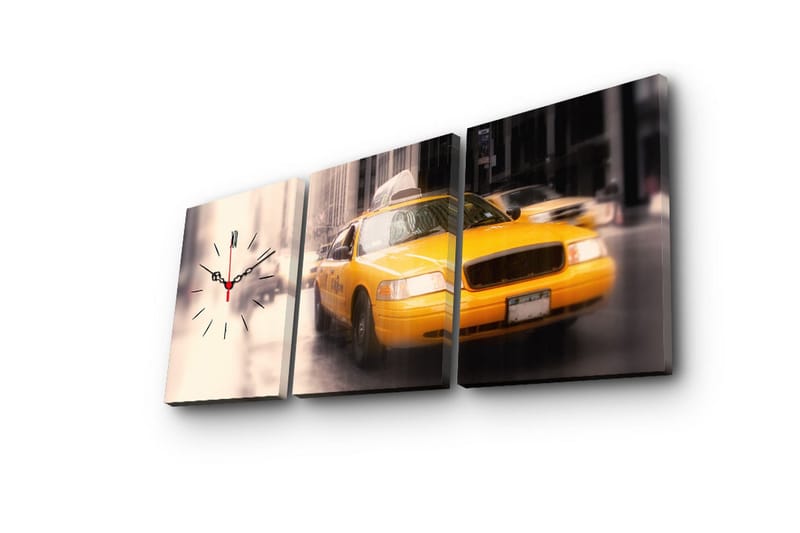 Dekorativ Canvasbilde med Klokke 3 Deler - Flerfarget - Interiør - Veggdekorasjon - Klokker