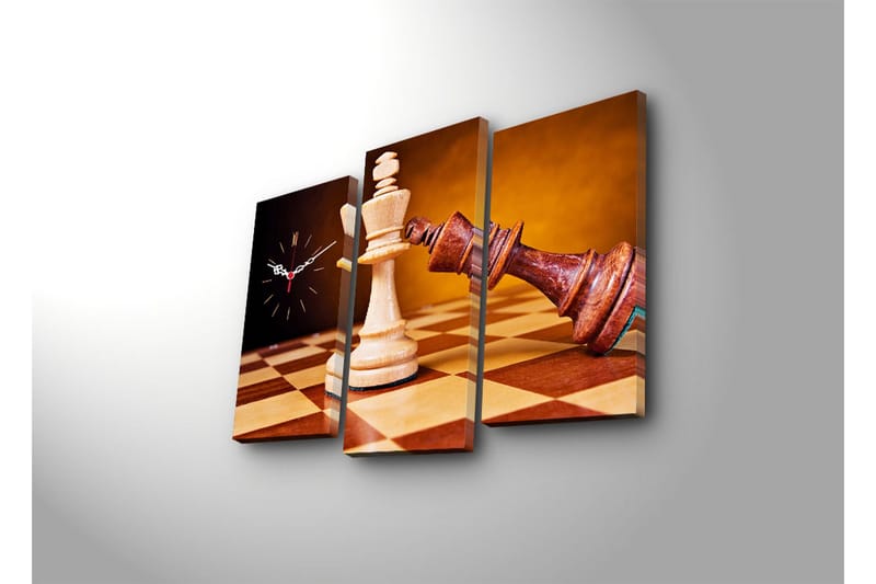 Dekorativ Canvasbilde med Klokke 3 Deler - Flerfarget - Interiør - Veggdekorasjon - Klokker