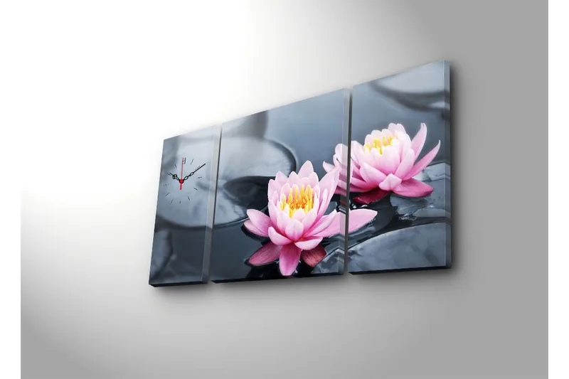 Dekorativ Canvasbilde med Klokke 3 Deler - Flerfarget - Interiør - Veggdekorasjon - Klokker