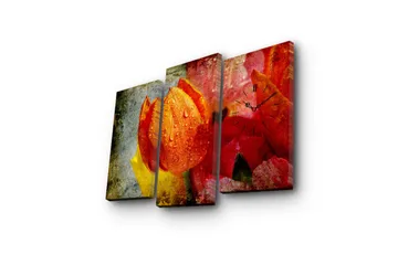 Dekorativ Canvasbilde med Klokke 3 Deler - Flerfarget - Interiør - Veggdekorasjon - Klokker