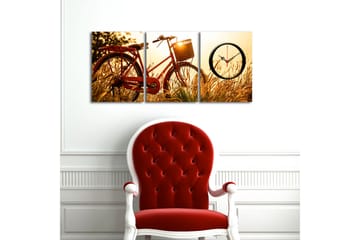 Dekorativ Canvasbilde med Klokke 3 Deler - Flerfarget - Interiør - Veggdekorasjon - Klokker