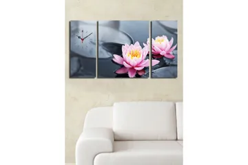 Dekorativ Canvasbilde med Klokke 3 Deler - Flerfarget - Interiør - Veggdekorasjon - Klokker