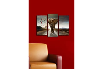 Dekorativ Canvasbilde med Klokke 3 Deler - Flerfarget - Interiør - Veggdekorasjon - Klokker