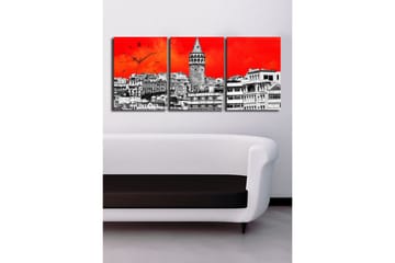 Dekorativ Canvasbilde med Klokke 3 Deler - Flerfarget - Interiør - Veggdekorasjon - Klokker