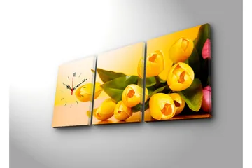 Dekorativ Canvasbilde med Klokke 3 Deler - Flerfarget - Interiør - Veggdekorasjon - Klokker