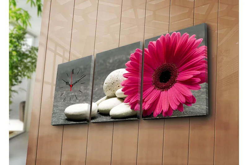 Dekorativ Canvasbilde med Klokke 3 Deler, Flerfarget