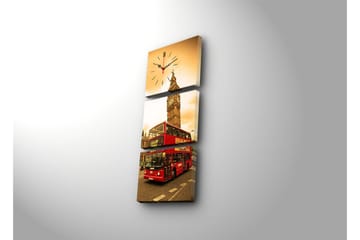 Dekorativ Canvasbilde med Klokke 3 Deler - Flerfarget - Interiør - Veggdekorasjon - Klokker