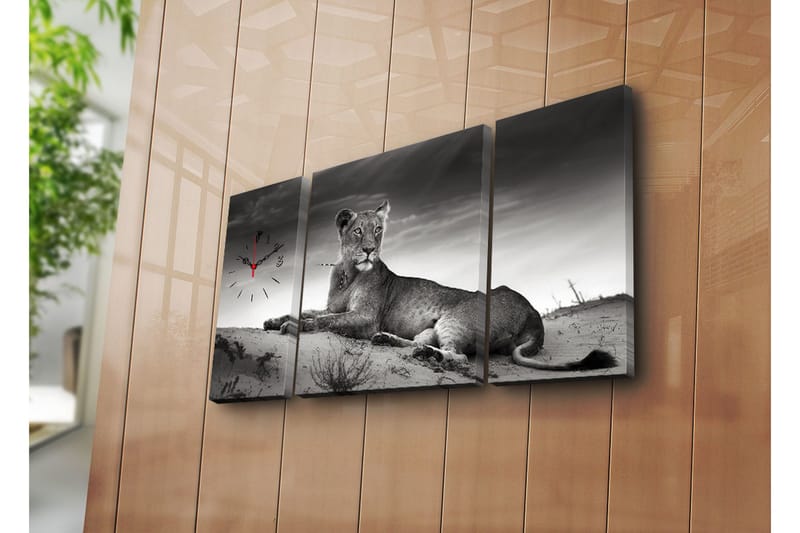 Dekorativ Canvasbilde med Klokke 3 Deler, Flerfarget