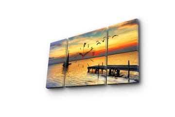 Dekorativ Canvasbilde med Klokke 3 Deler - Flerfarget - Interiør - Veggdekorasjon - Klokker